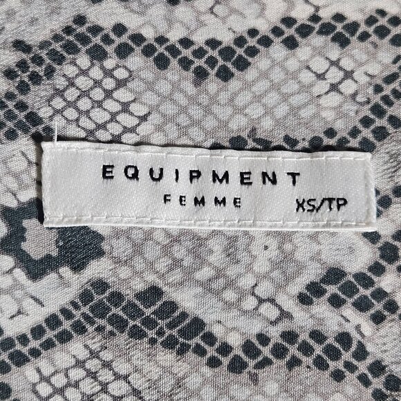 Equipment Femme Silk Snake Print Shirt Dress XS Quiet Luxury Grunge Indie Fall - Picture 4 of 12